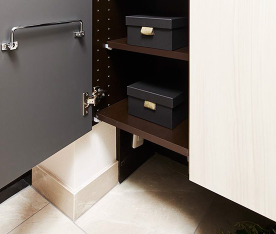 棚を自在にアレンジピッチの狭い可動棚