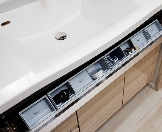 洗面ボウル下ポケット収納