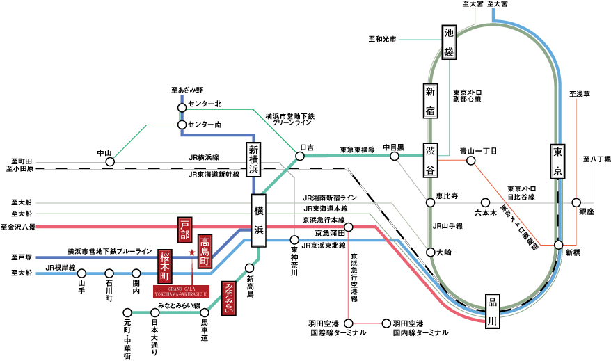5駅4路線で横浜全域へ、東京都心へ。