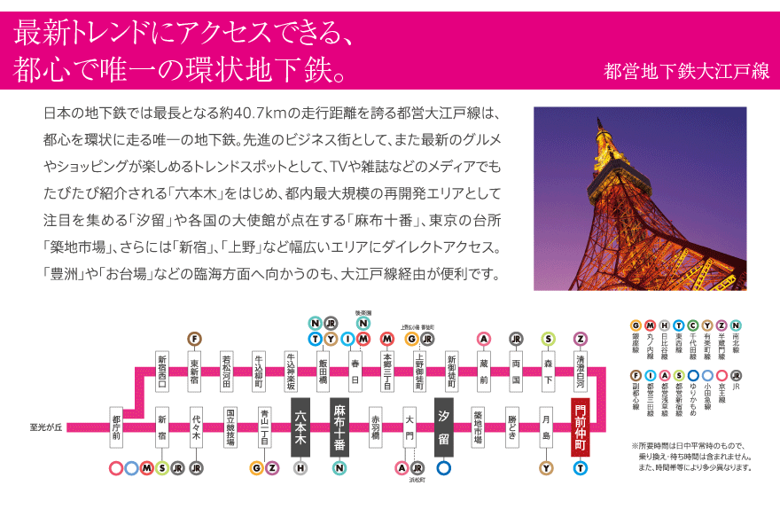 最新トレンドにアクセスできる、都心で唯一の環状地下鉄。