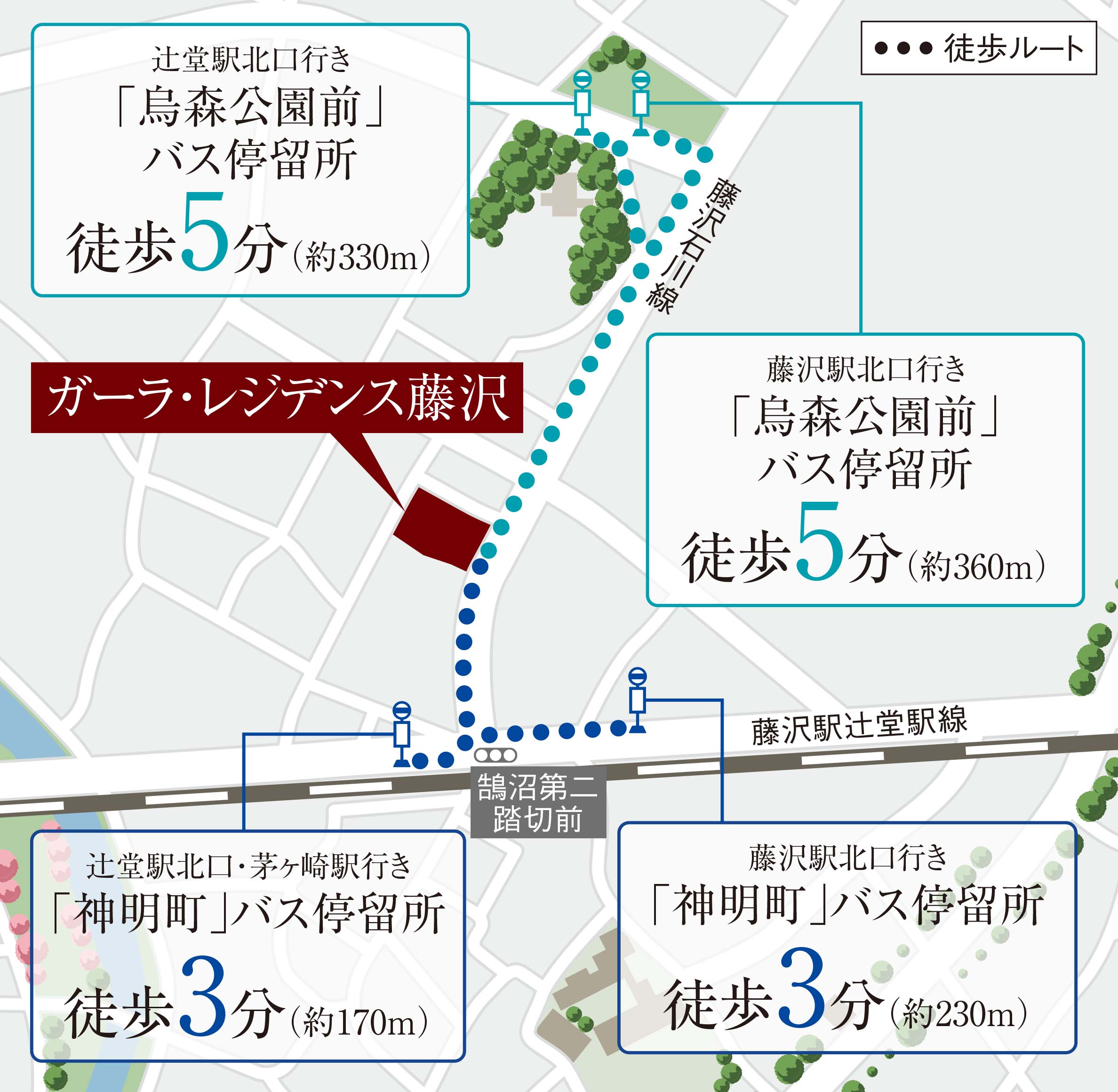 周辺のバス停地図