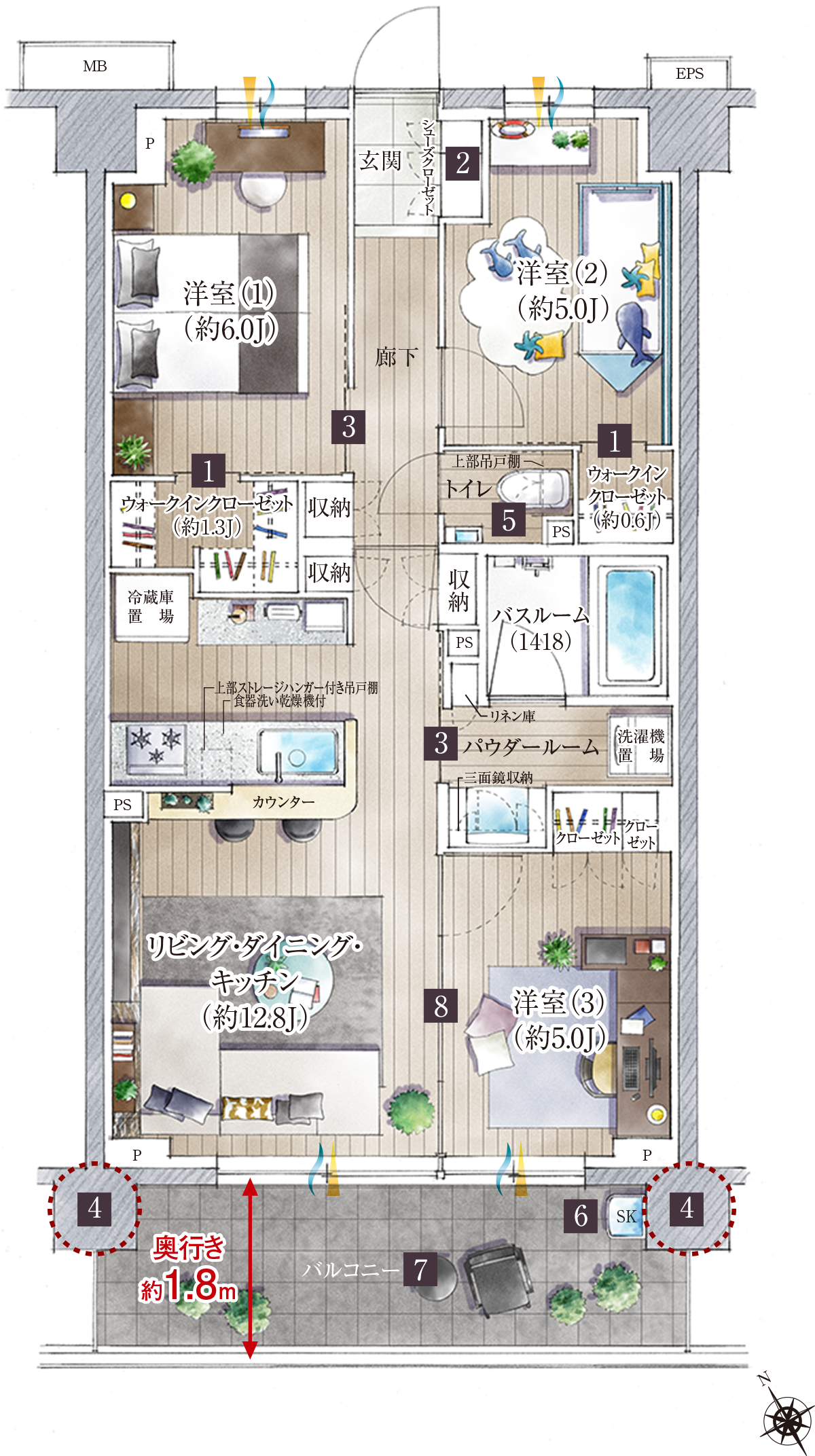 G2 type 間取り図