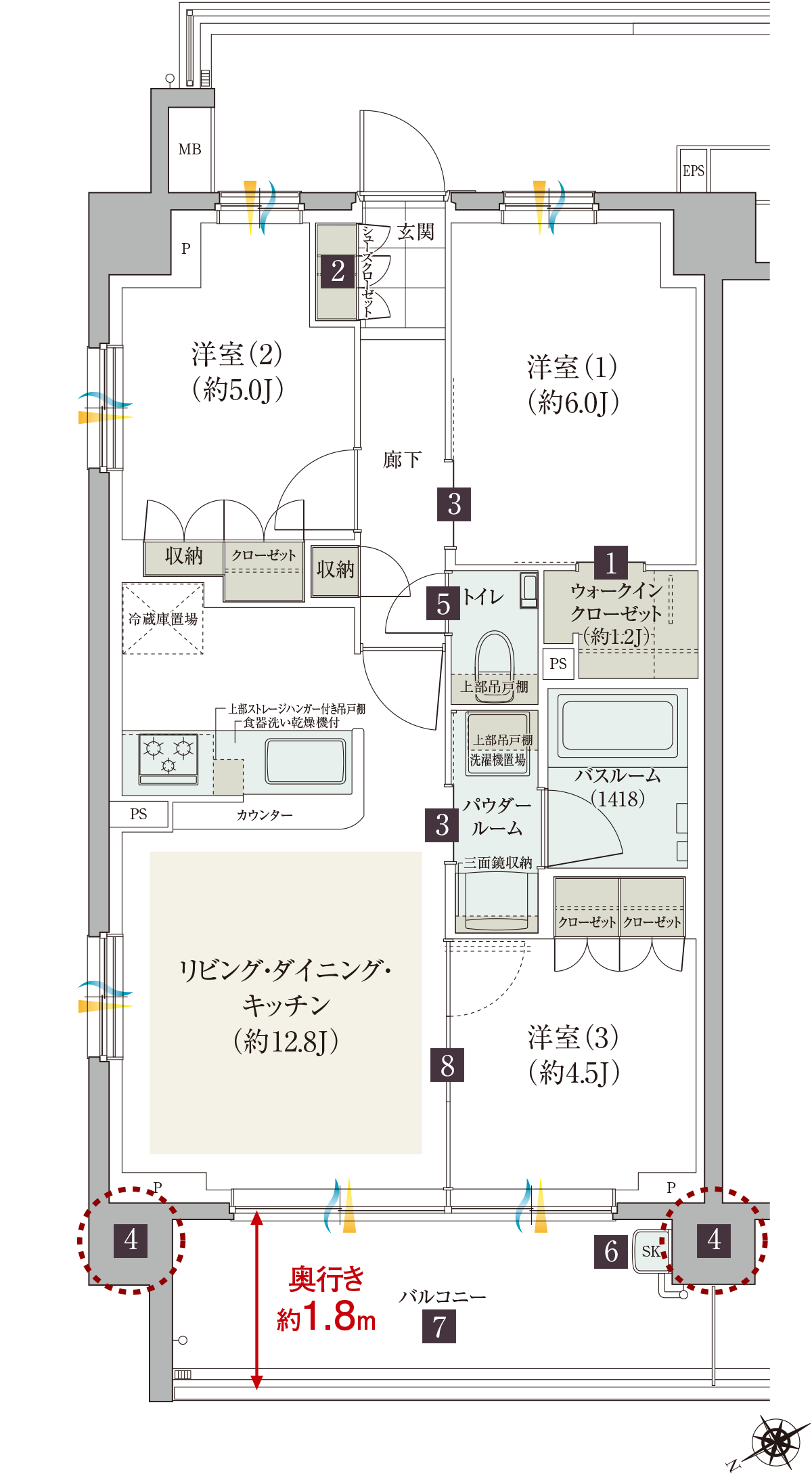 K type 間取り図