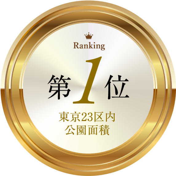 第1位 東京23区内公園面積