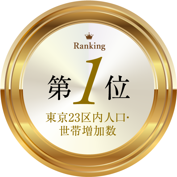第1位 東京23区内人口・世帯増加数