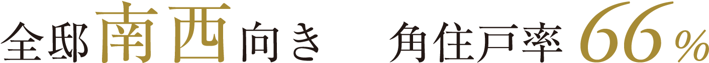 全邸南西向き 角住戸率66%
