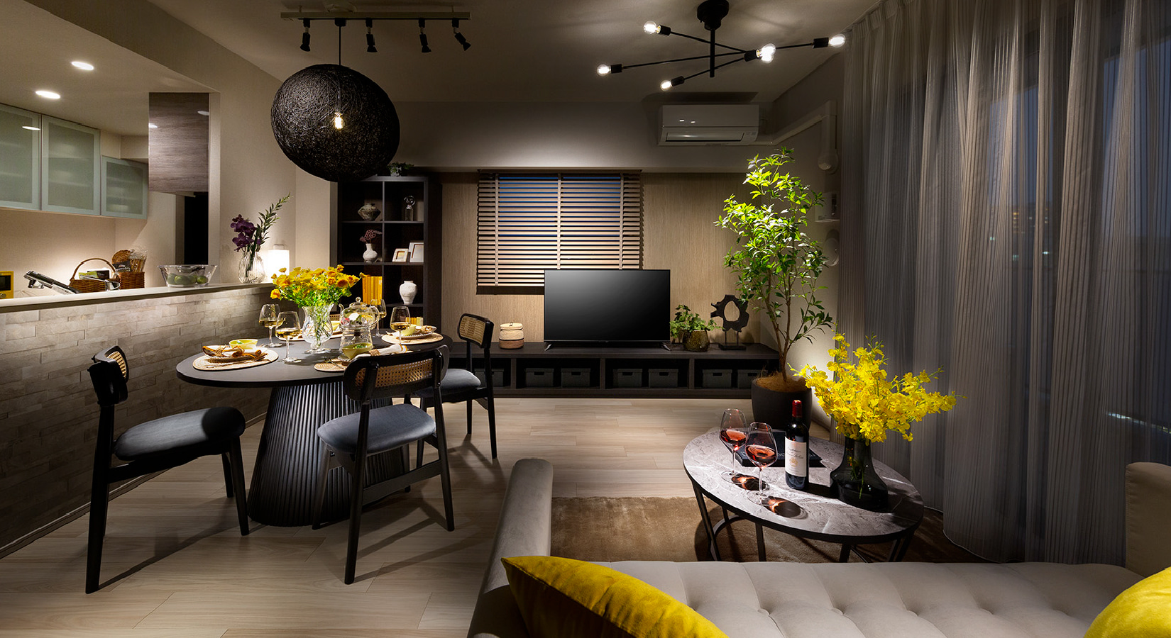Living Dining Kitchen
