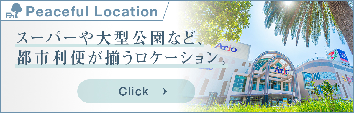 スーパーや大型公園など、都市利便が揃うロケーション。