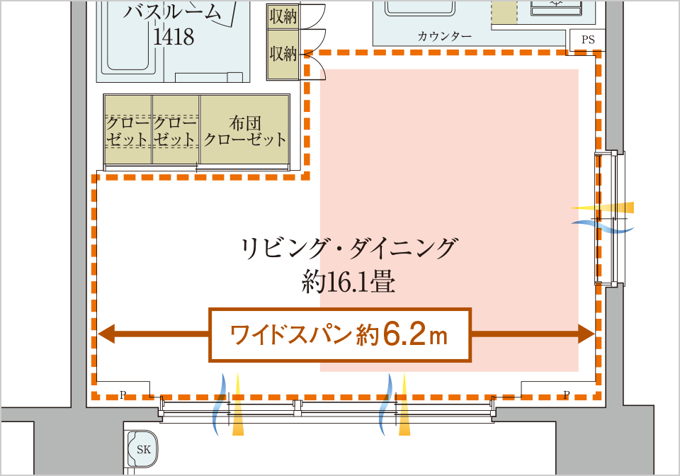 間仕切り撤去