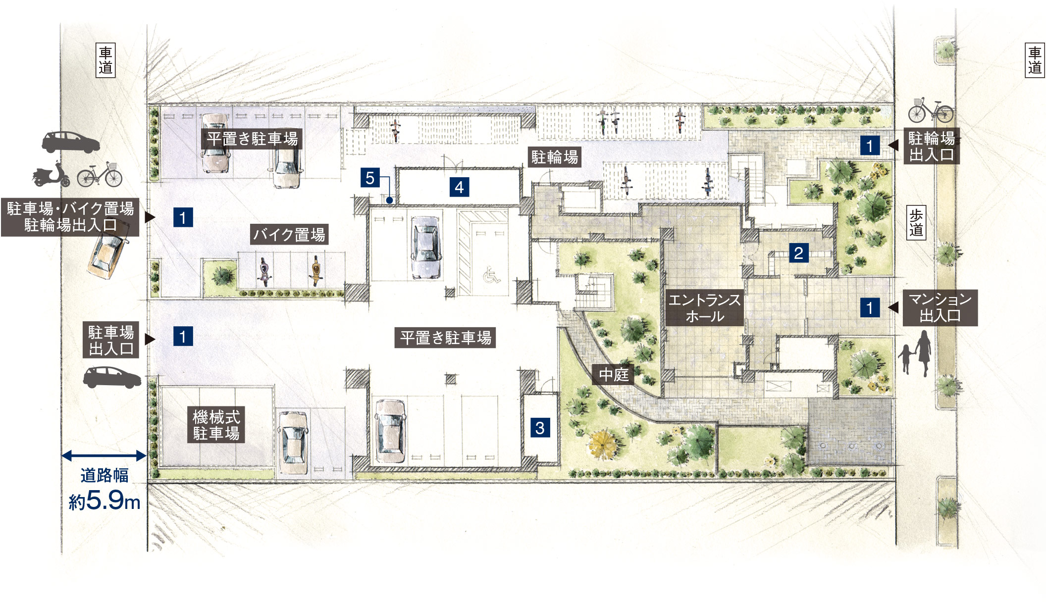建物敷地配置図 – 建築図面 配置図 – FVEUYY