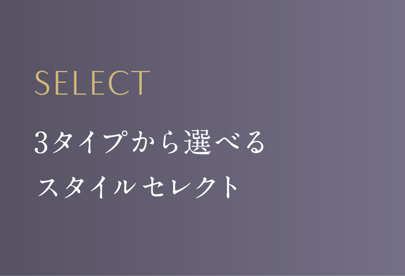 3タイプから選べるスタイルセレクト②
