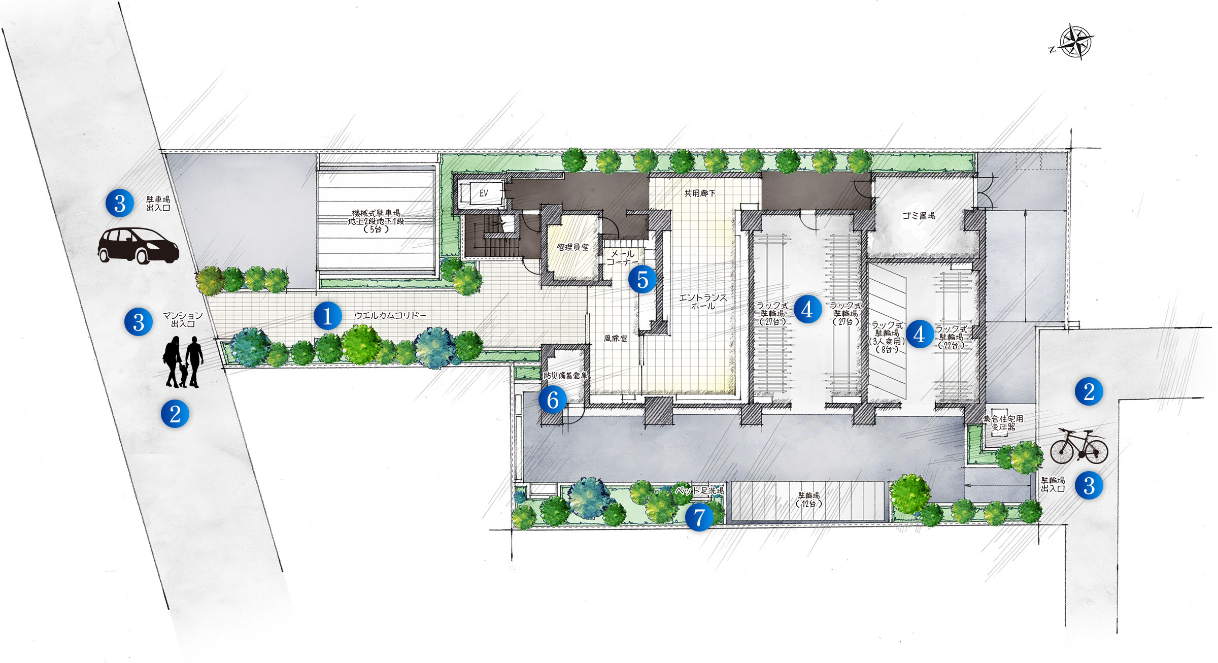 敷地配置イラスト