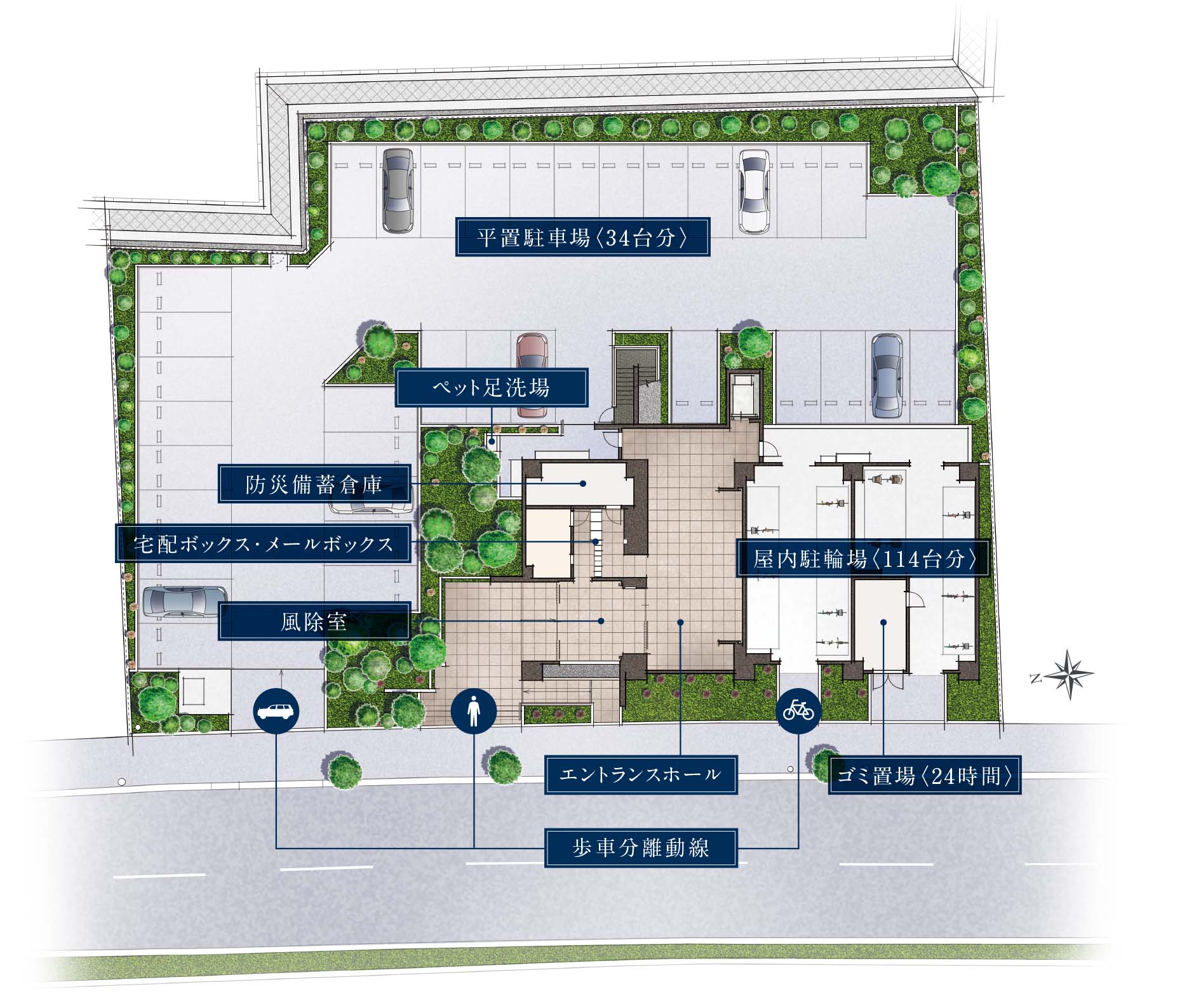 ［敷地配置完成予想イラスト］