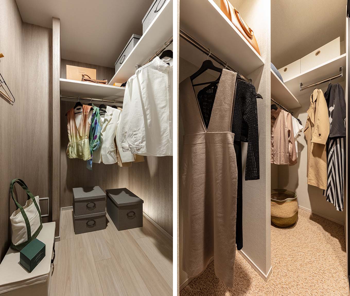 2つのウォークインクローゼットで収納充実