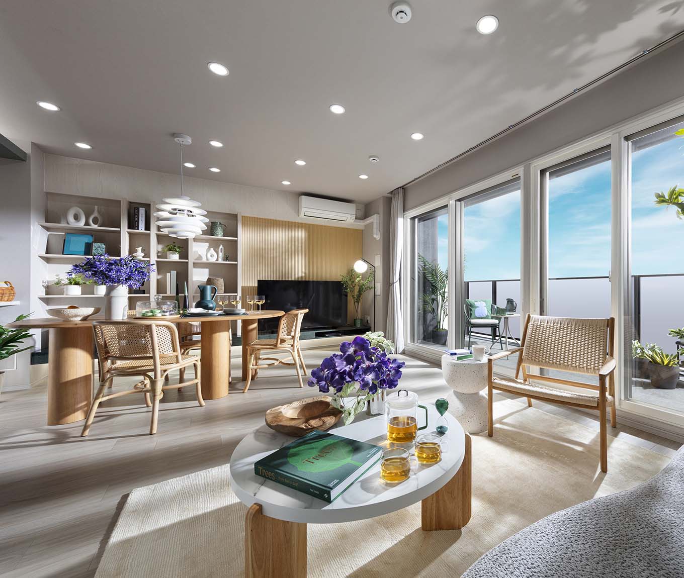 約17.9畳の贅沢なワイドリビング・ダイニング・キッチン