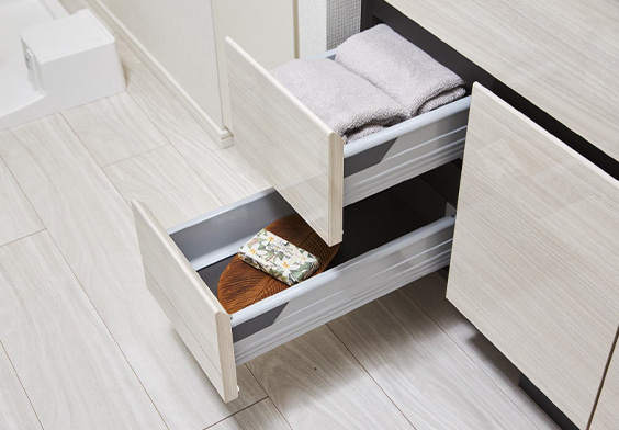 ブルモーション機能付きスライド収納